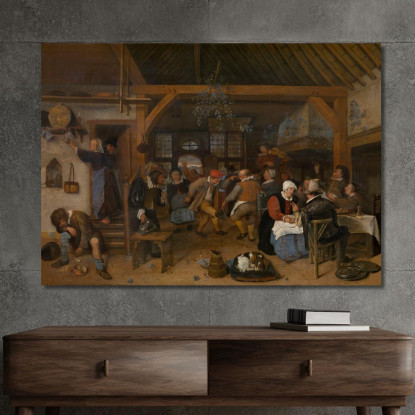 Il Banchetto Di Nozze Jan Steen jsn82 quadro stampato su tela