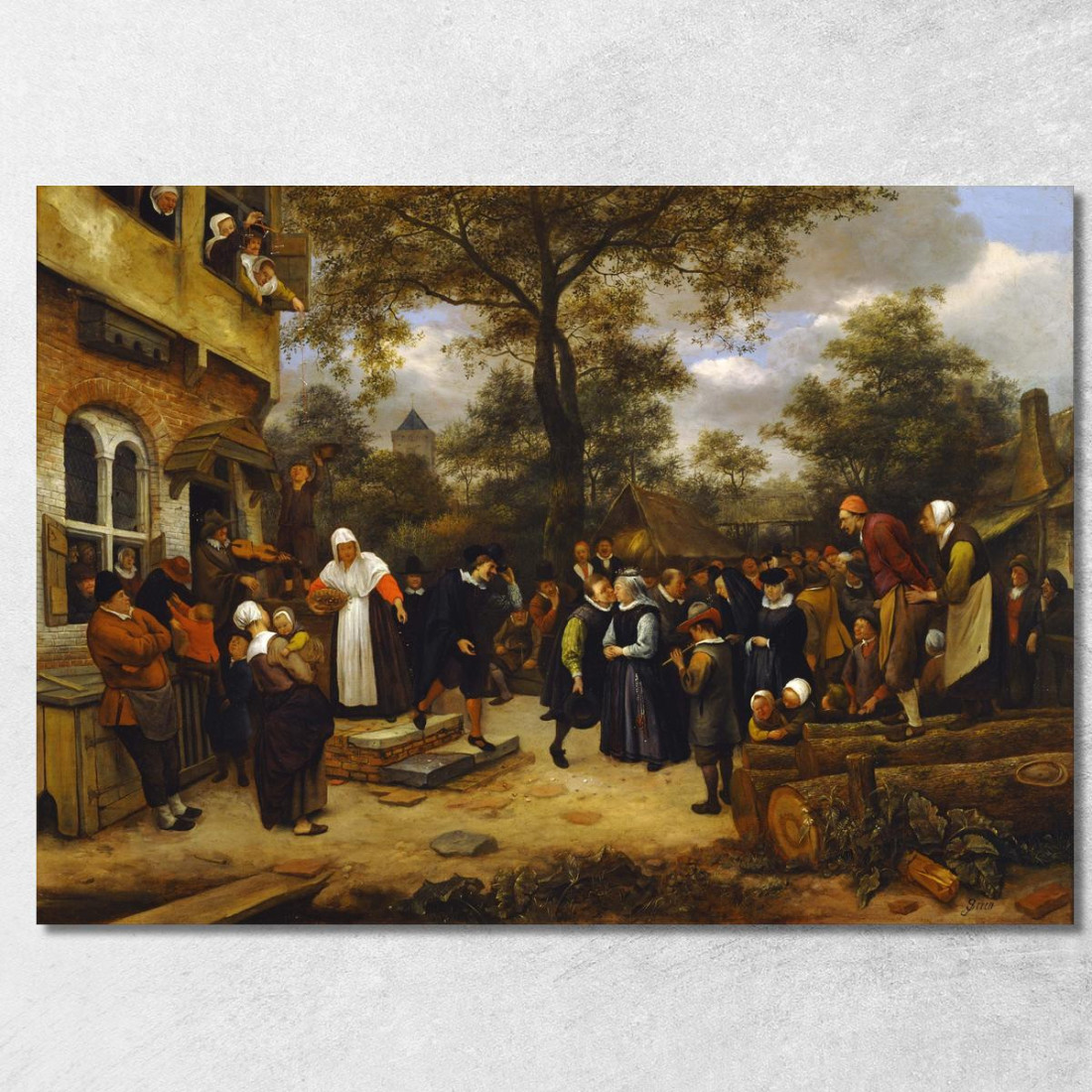 Matrimonio Del Villaggio Jan Steen jsn84 quadro stampato su tela