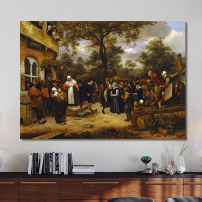 Matrimonio Del Villaggio Jan Steen jsn84 quadro stampato su tela