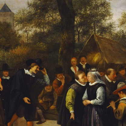 Matrimonio Del Villaggio Jan Steen jsn84 quadro stampato su tela