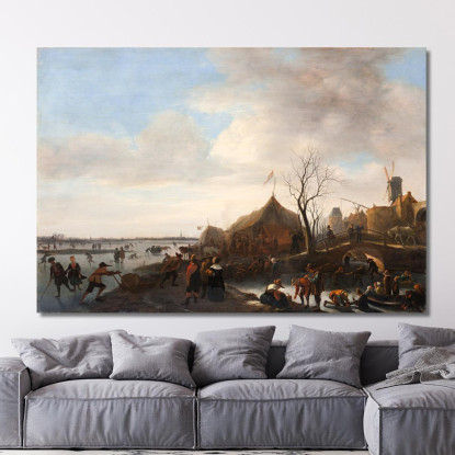 Scena Invernale Jan Steen jsn85 quadro stampato su tela