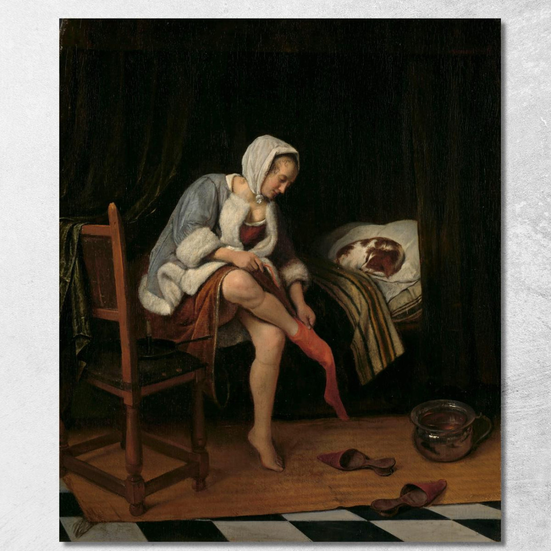 Donna Alla Sua Toilette Jan Steen jsn86 quadro stampato su tela