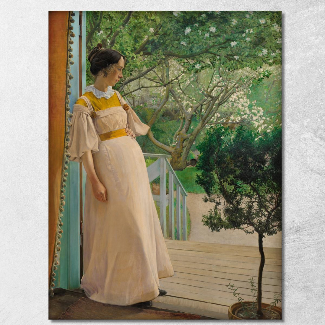 Alla Finestra Francese. La Moglie Dell'Artista Laurits Andersen Ring lar6 quadro stampato su tela