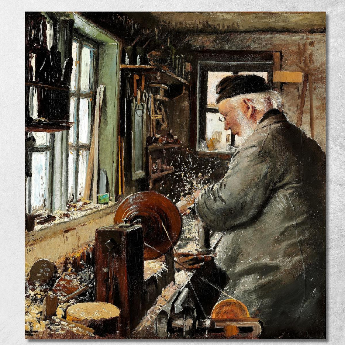 Un Tornitore Al Suo Tornio Laurits Andersen Ring lar9 quadro stampato su tela