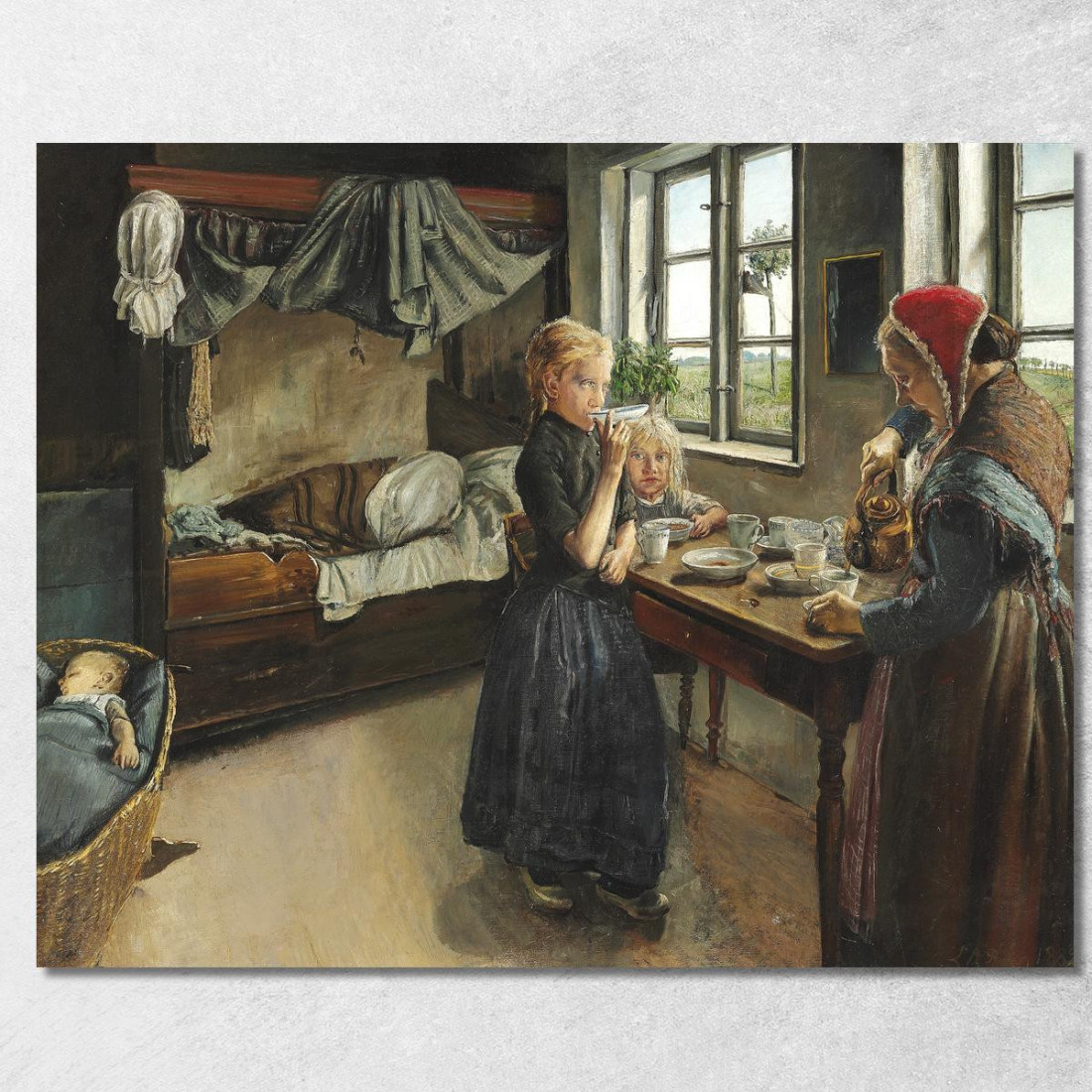 Interno Dal Villaggio Di Ring Laurits Andersen Ring lar21 quadro stampato su tela