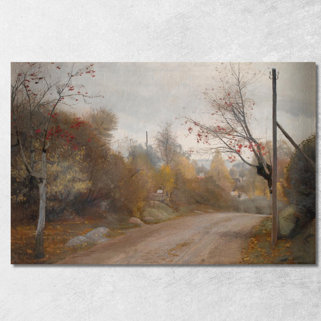 La Strada A Mogenstrup Zelanda. Autunno Laurits Andersen Ring lar34 quadro stampato su tela