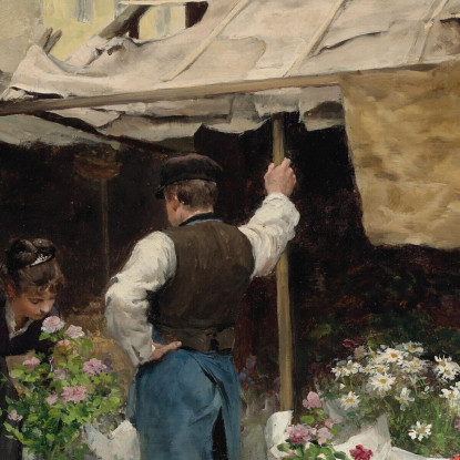 Al Mercato Dei Fiori Victor Gabriel Gilbert vgg7 quadro stampato su tela