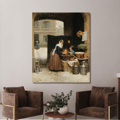 Lattivendola In Inverno Victor Gabriel Gilbert vgg8 quadro stampato su tela