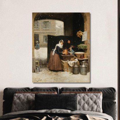 Lattivendola In Inverno Victor Gabriel Gilbert vgg8 quadro stampato su tela