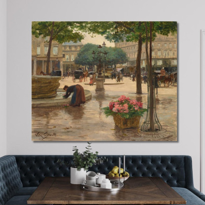 La Place Du Théâtre Français Victor Gabriel Gilbert vgg17 quadro stampato su tela