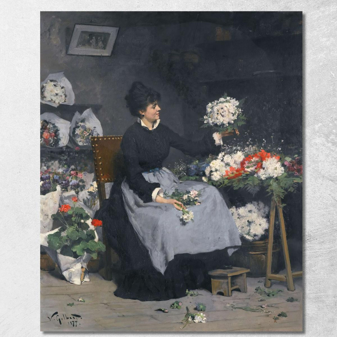 La Venditrice Di Fiori Victor Gabriel Gilbert vgg19 quadro stampato su tela