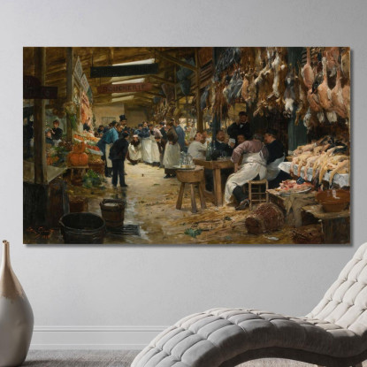 Il Mercato Parigino Victor Gabriel Gilbert vgg24 quadro stampato su tela