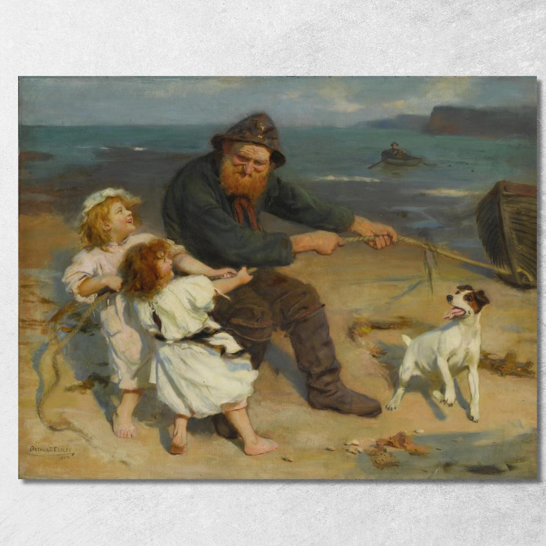 Scena Portuale Arthur John Elsley aje2 quadro stampato su tela