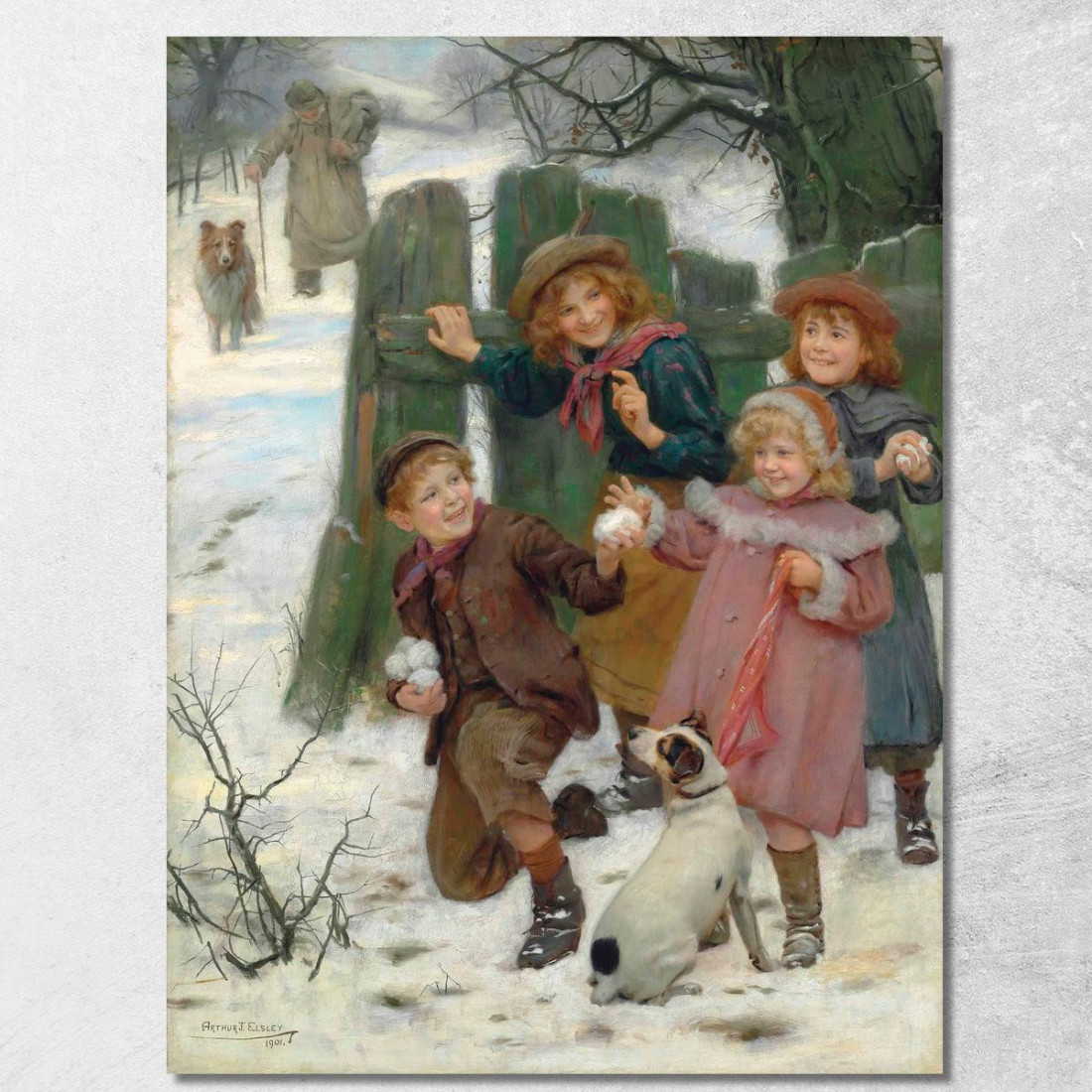 Fermati Ecco Che Arriva Arthur John Elsley aje9 quadro stampato su tela