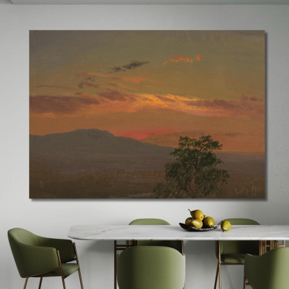 Paesaggio Al Tramonto Hudson N.Y. Frederic Edwin Church fec29 quadro stampato su tela