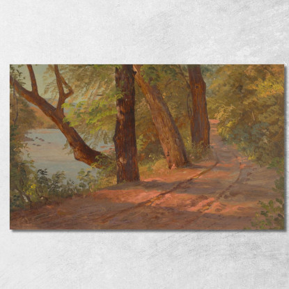 Paesaggio Dal Nord America: Strada Vicino A Un Lago Frederic Edwin Church fec32 quadro stampato su tela