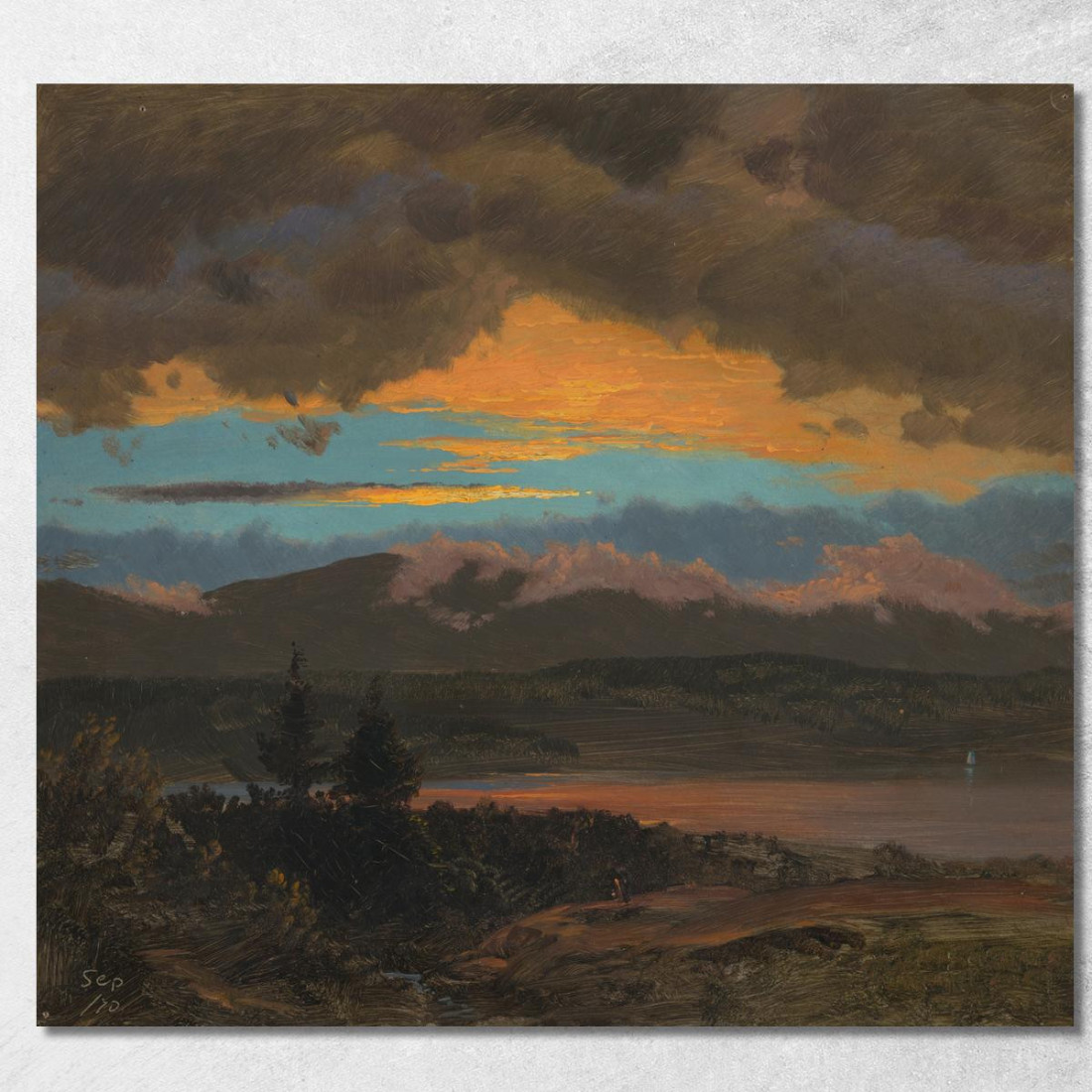 Tramonto Sulla Valle Dell'Hudson New York Frederic Edwin Church fec85 quadro stampato su tela
