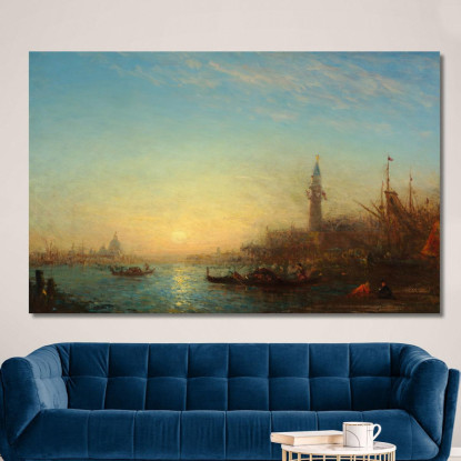 Tramonto Riva Degli Schiavoni Félix Ziem fzm24 quadro stampato su tela