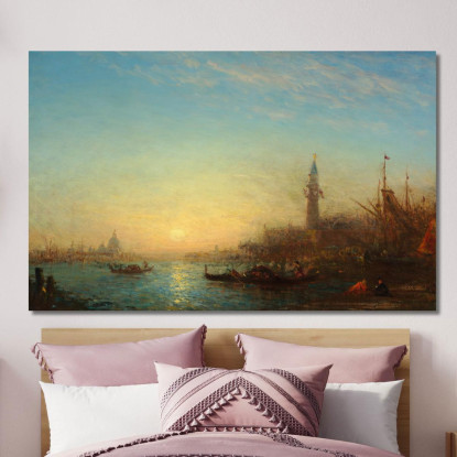 Tramonto Riva Degli Schiavoni Félix Ziem fzm24 quadro stampato su tela