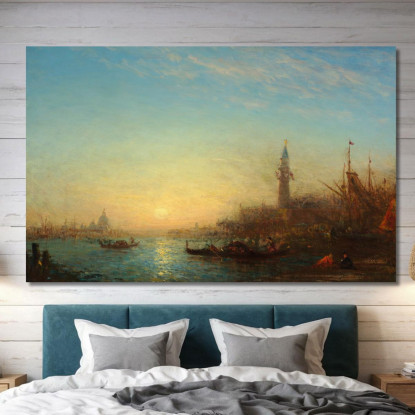 Tramonto Riva Degli Schiavoni Félix Ziem fzm24 quadro stampato su tela