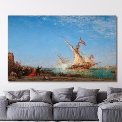 Colpo Di Cannone A Venezia Giorno Di Festa Félix Ziem fzm25 quadro stampato su tela