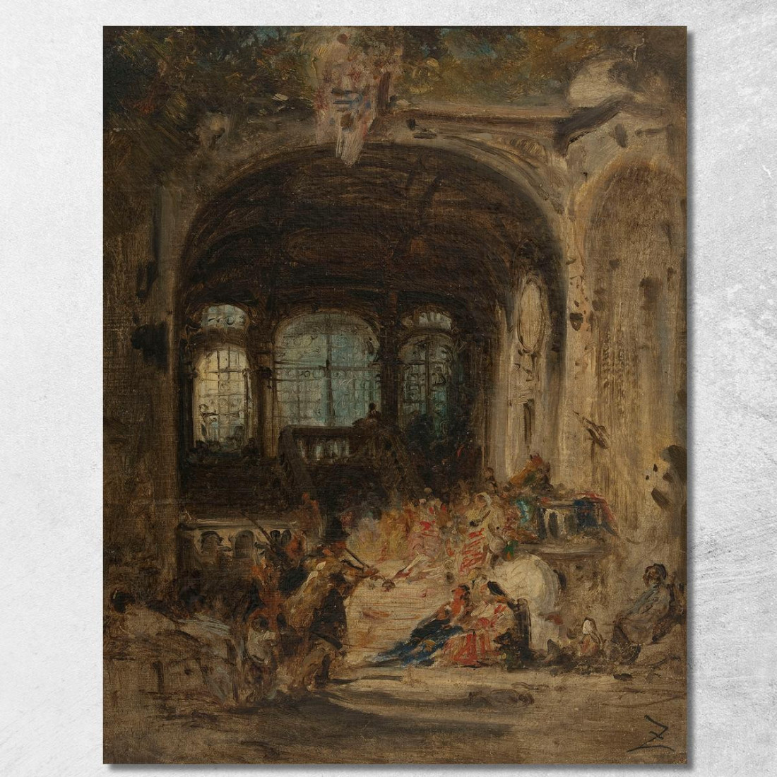 Festa In Un Palazzo A Napoli Félix Ziem fzm37 quadro stampato su tela