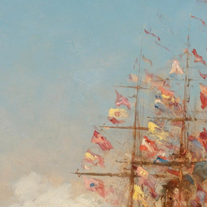 La Festa Dell'Assunzione A Venezia Il Colpo Di Cannone Félix Ziem fzm55 quadro stampato su tela