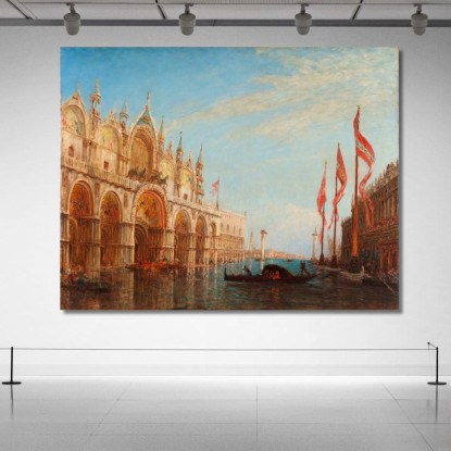 Piazza San Marco Inondazione Del 1863 Félix Ziem fzm58 quadro stampato su tela