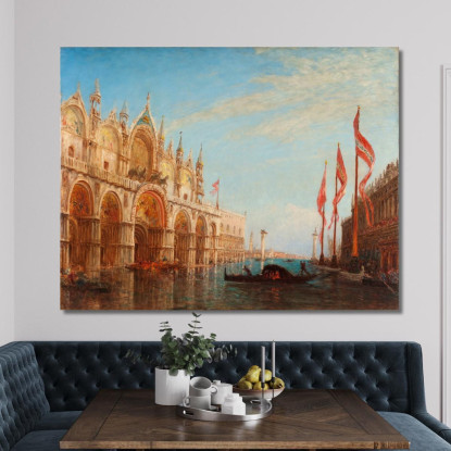 Piazza San Marco Inondazione Del 1863 Félix Ziem fzm58 quadro stampato su tela