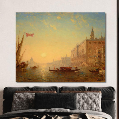 Il Bacino Visto Dalla Riva Degli Schiavoni Félix Ziem fzm62 quadro stampato su tela