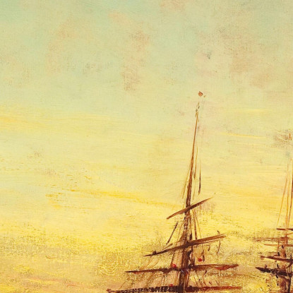 Il Porto Di Marsiglia Al Tramonto Félix Ziem fzm71 quadro stampato su tela