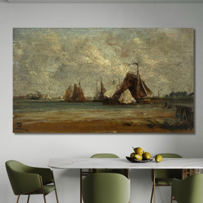 Gli Sloop Da Pesca Félix Ziem fzm84 quadro stampato su tela