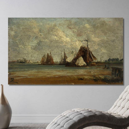 Gli Sloop Da Pesca Félix Ziem fzm84 quadro stampato su tela