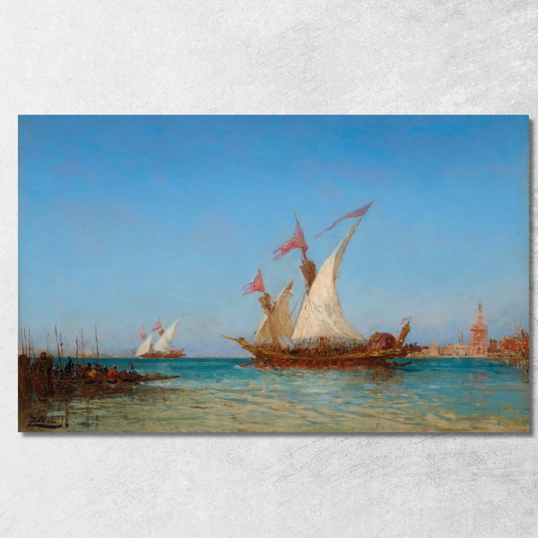 Regate A Venezia Félix Ziem fzm111 quadro stampato su tela