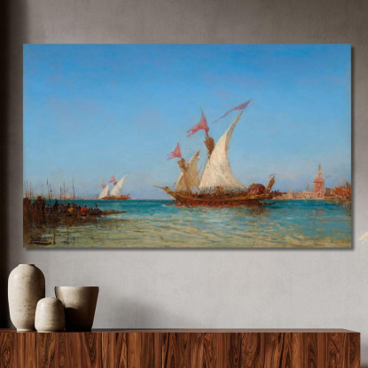 Regate A Venezia Félix Ziem fzm111 quadro stampato su tela