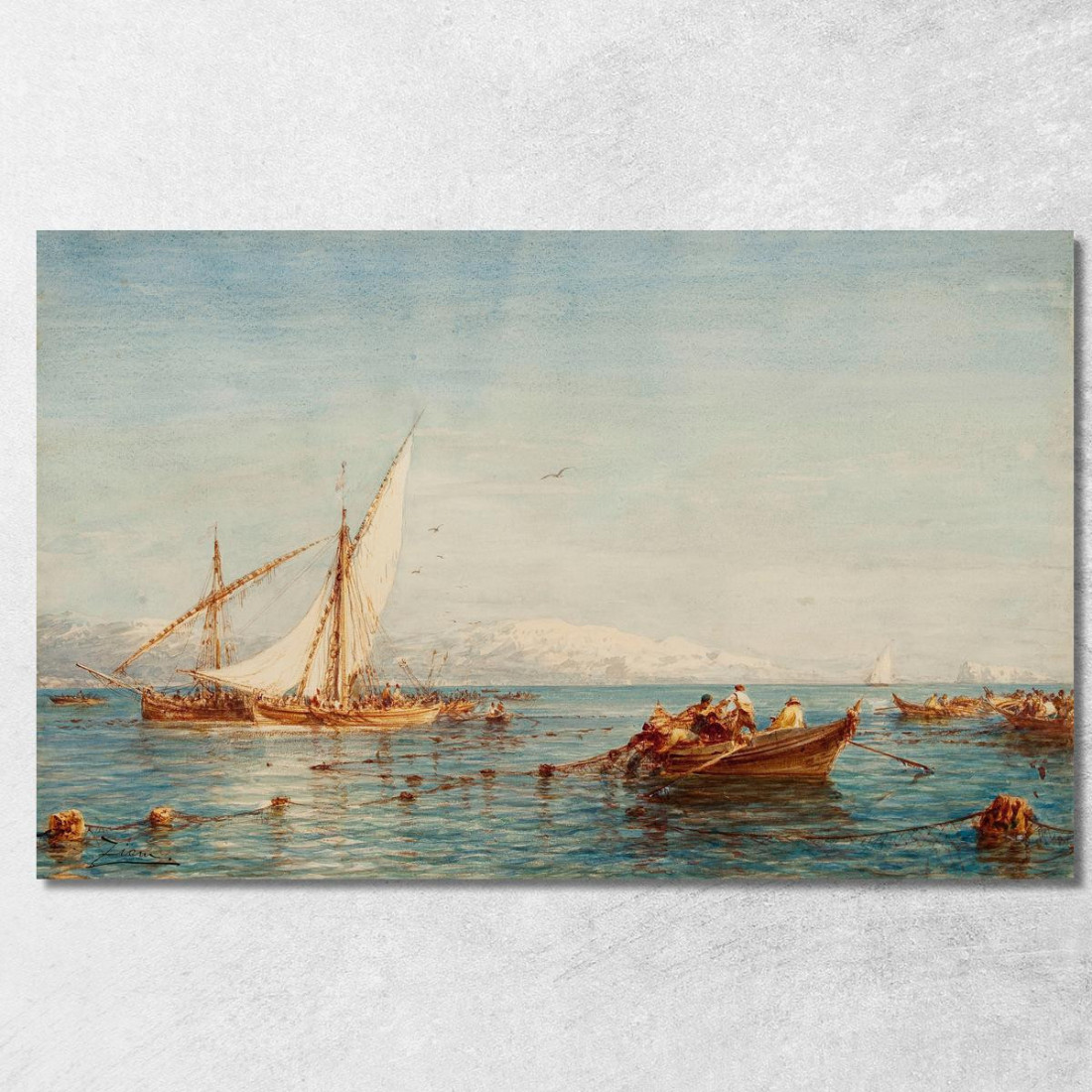 Sausset Dintorni Di Marsiglia La Pesca Al Tonno Félix Ziem fzm117 quadro stampato su tela