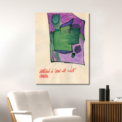 Composizione In Verde E Viola Karl Wiener kwn273 quadro stampato su tela