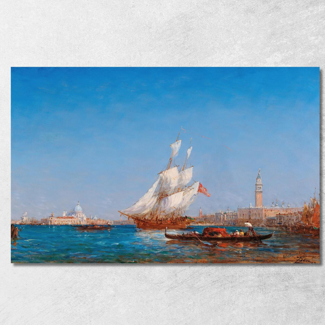 Venezia Il Bacino Di San Marco Félix Ziem fzm133 quadro stampato su tela