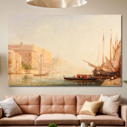 Venezia Una Scena Di Canale Félix Ziem fzm134 quadro stampato su tela
