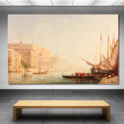 Venezia Una Scena Di Canale Félix Ziem fzm134 quadro stampato su tela