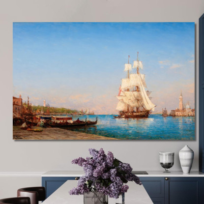 Venezia Un Veliero Félix Ziem fzm135 quadro stampato su tela