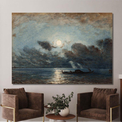 Venezia Chiaro Di Luna Félix Ziem fzm140 quadro stampato su tela