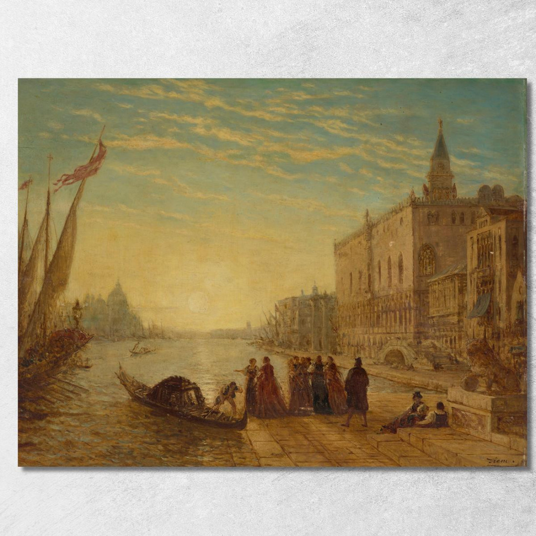Venezia Riva Degli Schiavoni Félix Ziem fzm151 quadro stampato su tela
