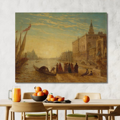 Venezia Riva Degli Schiavoni Félix Ziem fzm151 quadro stampato su tela