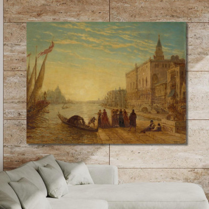 Venezia Riva Degli Schiavoni Félix Ziem fzm151 quadro stampato su tela