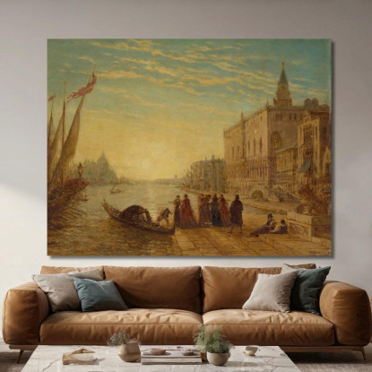 Venezia Riva Degli Schiavoni Félix Ziem fzm151 quadro stampato su tela