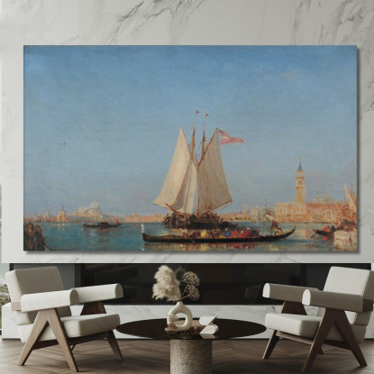 Venezia L'Ingresso Del Canal Grande Félix Ziem fzm153 quadro stampato su tela