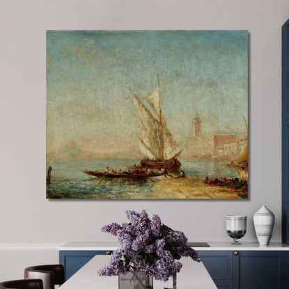 Veduta Di Venezia Con Il Palazzo Ducale 2 Félix Ziem fzm157 quadro stampato su tela