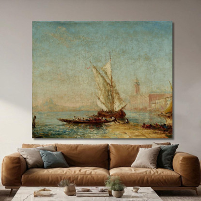 Veduta Di Venezia Con Il Palazzo Ducale 2 Félix Ziem fzm157 quadro stampato su tela