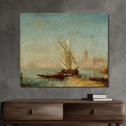 Veduta Di Venezia Con Il Palazzo Ducale 2 Félix Ziem fzm157 quadro stampato su tela